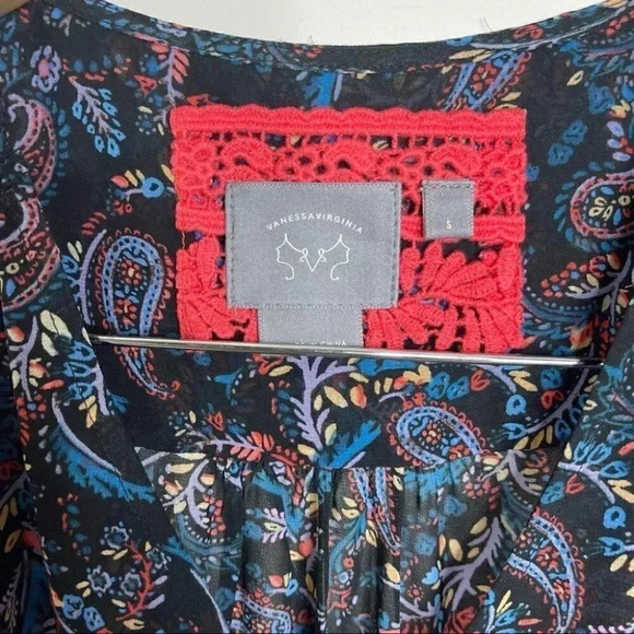 Anthropologie Vanessa Virginia Daytripper Smocked Dress Blue Floral Size Small - Picture 5 of 7